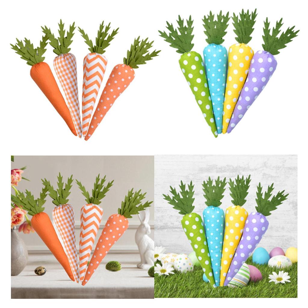 4x Easter Carrot Ornaments Artificial Party Favors Festival Gift Easter Decoration for Living Room Kitchen Wedding Holiday Home