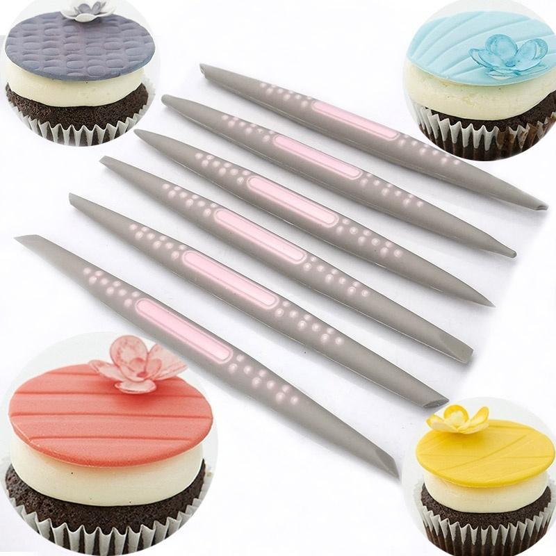 Fondant Torta Zucchero Punta Morbida Strumenti Modellanti Decorazione Torte Cupcake Modellazione Fiori Argille Artigianali Strumenti 6 Pezzi/set