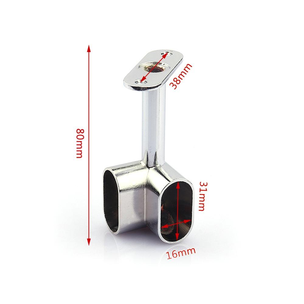 Zinc Alloy Pipe Bracket Half/All Pass Black Silver Gold Corner Flange Seat Inner Dia.16mm Ceiling Fixed Wardrobe Hanger