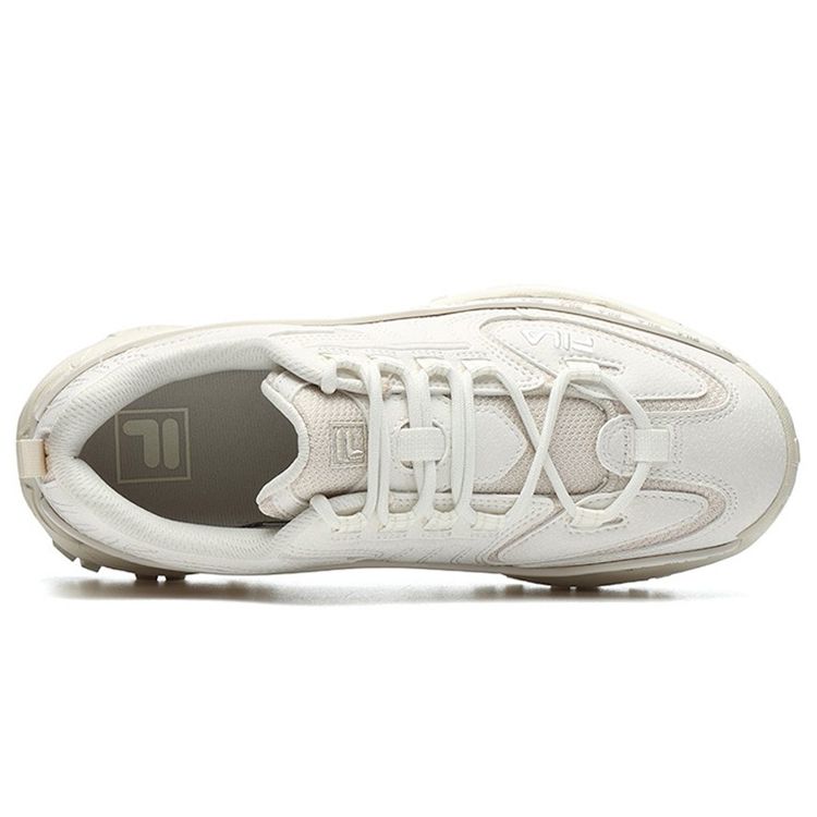 Fila Fashion Sneakers Synthetic Leather Comfortable Shock Absorbing Wear Resistant Low Top Dad Shoes Women Sneakers White Gray F12W144136FSA