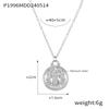 Fenny Fashion Embossed Stars 12 Constellations Round Brand Pendant Necklace 18K Gold Plated Stainless Steel Jewelry