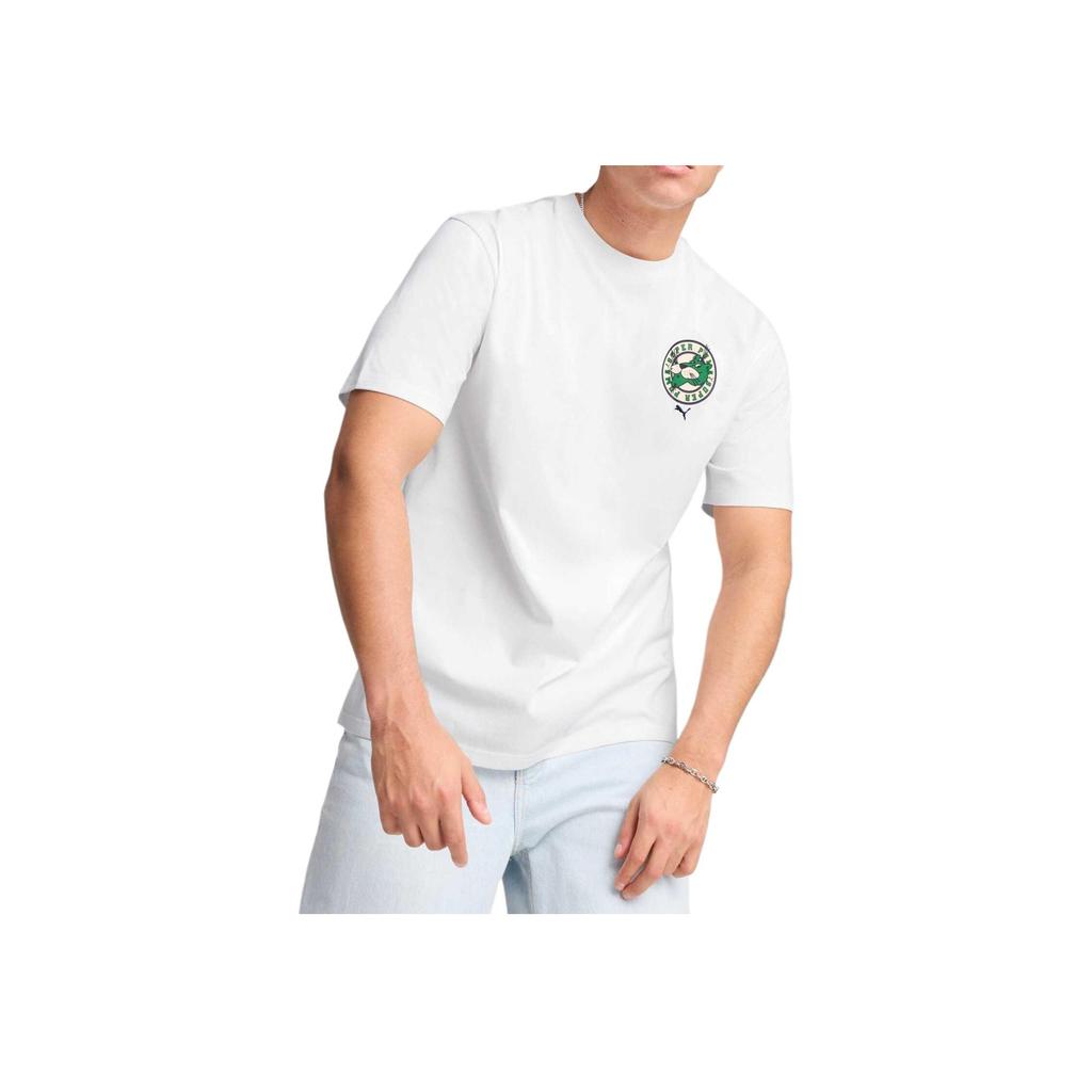 PUMA Comfortable Simple Breathable Crew Neck Short Sleeve T-Shirt Men Tops White 632951-02