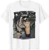 Waschbär trinkt Eiskaffee Lustiges Tier-Meme T-Shirt Unisex Sommer Baumwollkleidung Mode Rundhals Kurzarm T-Shirt