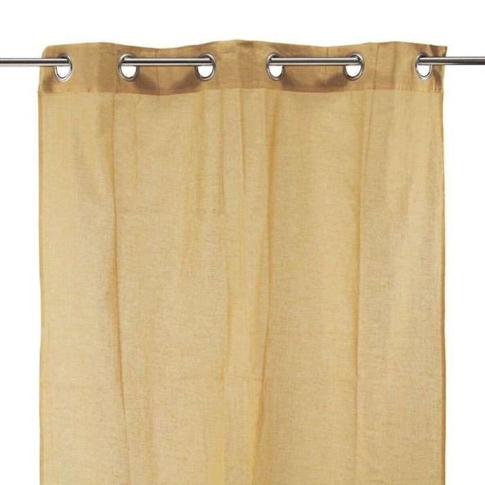 Voilage à œillets en coton beige naturel 105x250