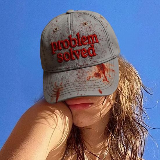 Dark Blood Stain Print Baseball Hat Unisex Sun Protection Wide Brim Baseball Hat Halloween Party Costume Accessory