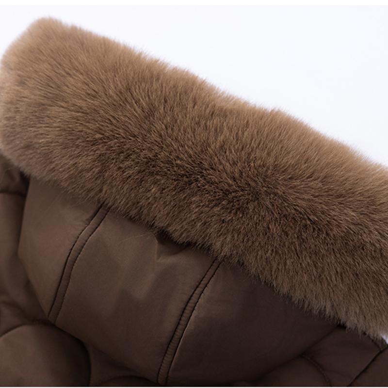 Woman Winter Coats Hooded Faux Fur Collar Elegant Thick Warm Plus Size Long Parkas Female Jacket