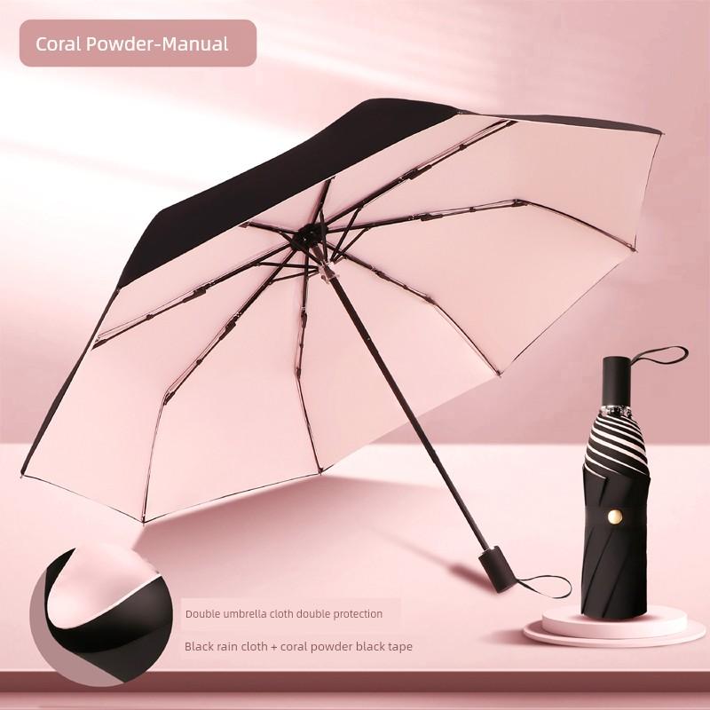 Double-Layer Umbrella for Both Rain and Sun, Reinforced Folding Umbrella for Men and Women, Fully Automatic, Super Strong Sun Protection and Uv