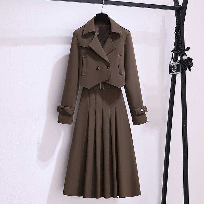 

Plus Size Women s French-Style Suit: Jacket & Midi Skirt Set for Spring 2025 L (recommended 100-120 jin)