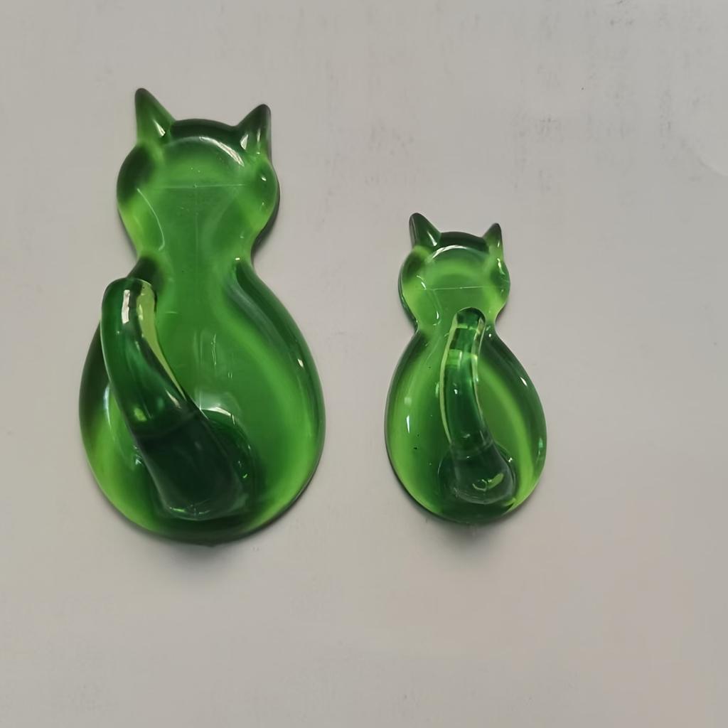 2pcs Adorable Cat-Shaped Sticky Hooks Easy Install, No Drilling Required Perfect for Hanging Belts, Keys For Kitchen Bathroom Office