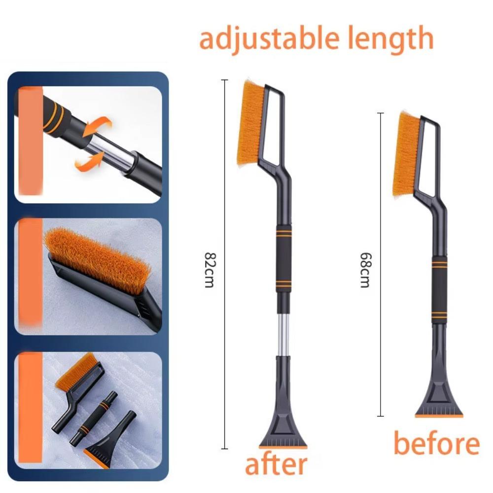2-in-1 Auto Schneeentferner Bürste Abnehmbar Multifunktional Winter Schneeentfernung Auto Eis Schaufel Langer Griff Ausziehbar Eiskratzer Auto