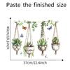 Creative Hanging Succulent Pot Wall Sticker Self-Adhesive for Bedroom Living Room Home Decoration