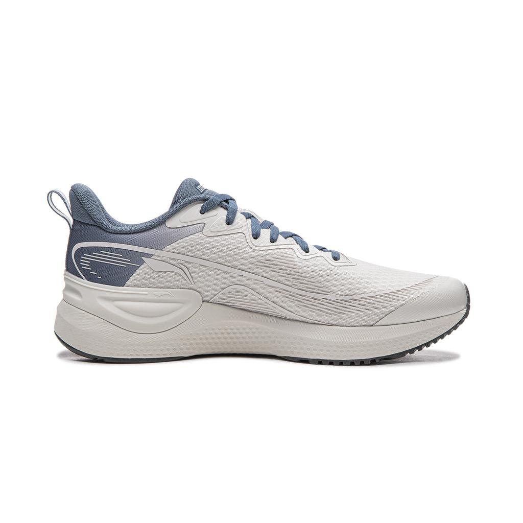 Li Ning Cushioning Slip Resistant Abrasion Resistant Breathable Low top Casual Running Shoes Men's Sponge Gray ARSW105-3