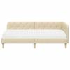 Corner Bed Frame Cream 90 X 190 Cm Fabric