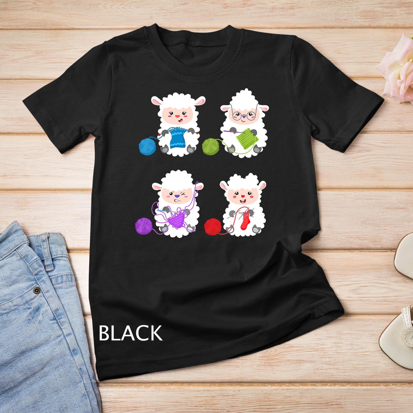 Knit Crochet Knitter Gift Crocheting Sheep Knitting Lover T-Shirt Mens Womens Tees Top Unisex T-Shirt Mens Womens Tees Top 4XL