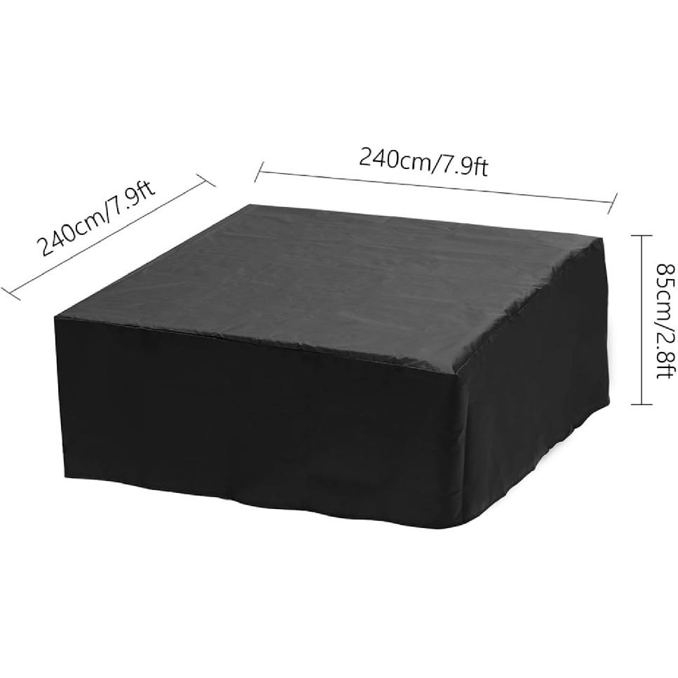 Square Hot Tub Cover Protector Waterproof Outdoor SPA Cover Cap for Square Hot Tub 94 × 94 × 33 Inch,Black (220 * 220 * 85CM)