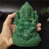 Ganesha Buddha Statue Elephant Hindu God Sculptures Figurines Resin Craft Man-made Jade Stone Ornaments Home Garden Decoration