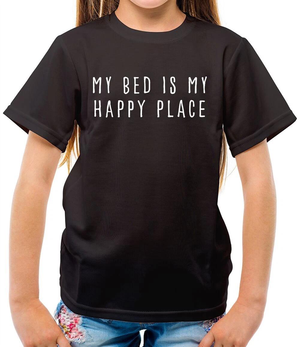 

My Bed is My Happy Place - Kids T-Shirt - Funny Teen Teenager Sleep Love Lazy 100