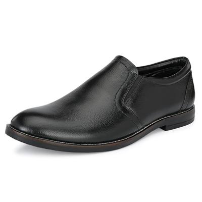 Men's Full Grain Leather Slip On Formal Shoes Anti Skid Sole Padded Collar Antimicrobial & Heat-Insulating
