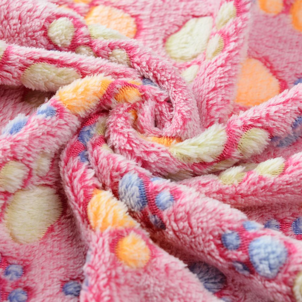 Paw Print Dog Blanket For Small Large Dogs Cats Warm Travel Car Blankets Home Sofa Bed Mat French Bulldog Chihuahua Pet Mattress