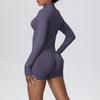 Women's European & American Sports Casual Three-Piece Set: Knitted Long Sleeve Zipper Jacket, Sports Vest, & Shorts Fitness Wear.
