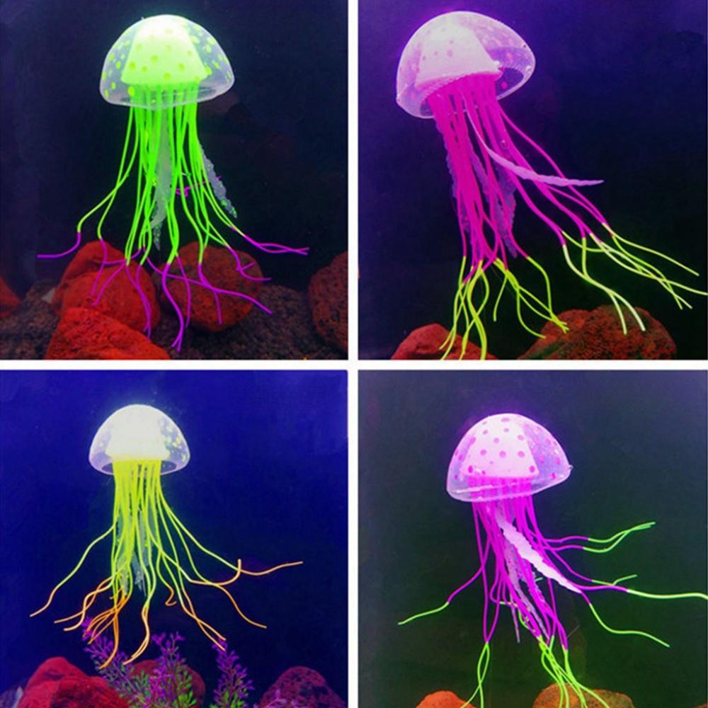 Bunte Künstliche Quallen Leuchtende Aquarium Simulation Ornamente Fischbecken Lebende Leuchtende Dekoration Wasserlandschaft Haustierbedarf