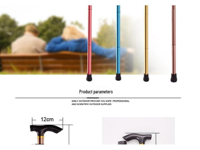 Five-Section Folding Ultra-Short Trekking Poles with T-Handle and Adjustable Telescopic Design for Hiking and Mountaineering