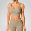 Cross-Back Shockproof Sports Bra: European-American Fitness Tank Top with Thin Straps for Yoga and Nude Comfort
