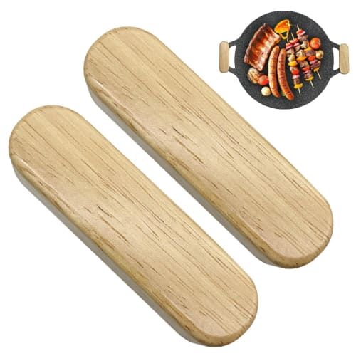 Cast Iron Handle Covers, Grill Pan Handle Covers | Pot Handle Covers, Potholder Sleeves, Non-Slip Handle Covers - Wooden Assist Handle Holder, 2 Cookw