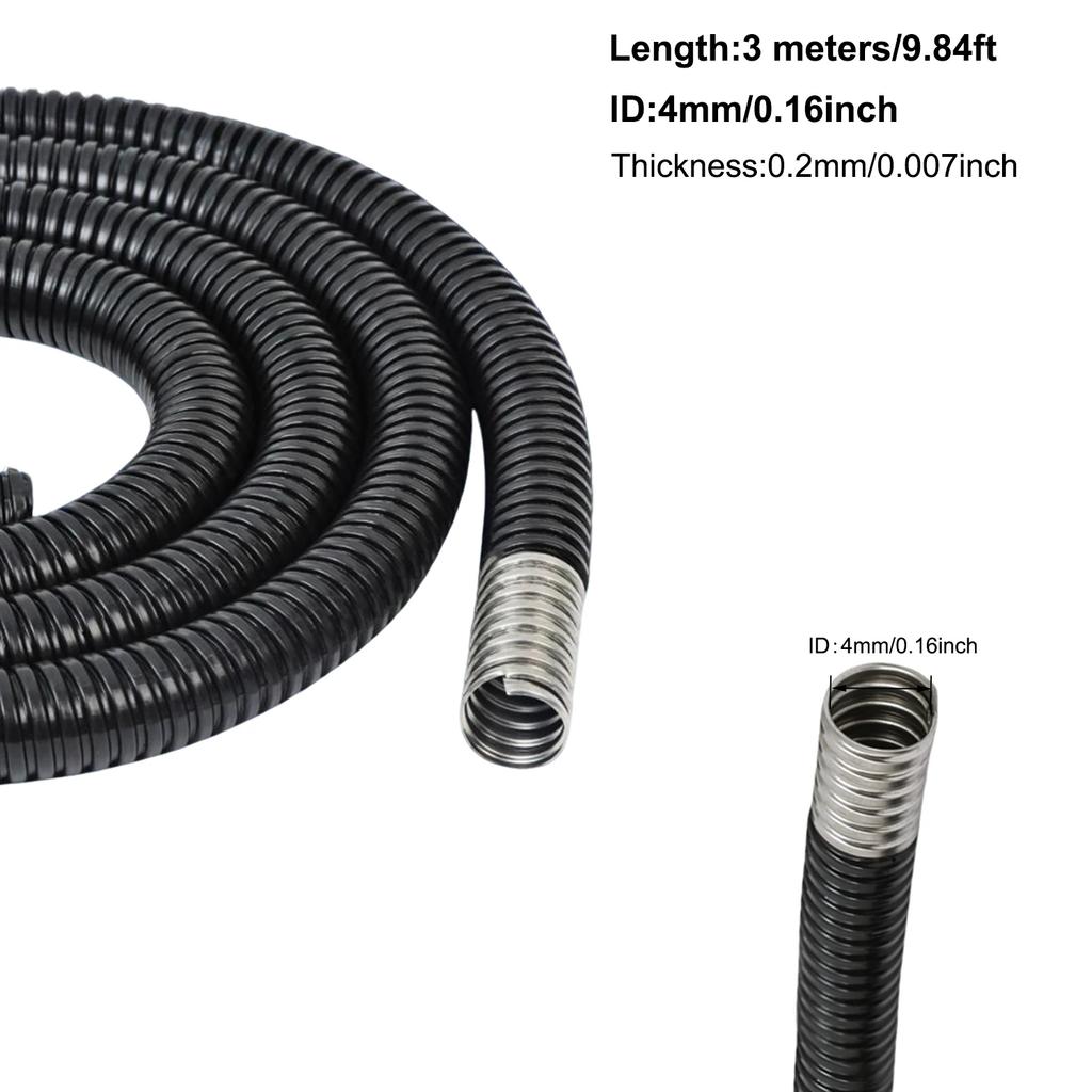1/2pcs Liquid Tight Flexible Conduit 3 Meters,4-20mm PVC Coated Steel for Outdoor Cable Protection,Durables Oil Resistant Tubing