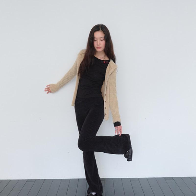 muwm Flare Banding Pants & Modular Shawl (Black)