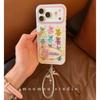 Cute striped colored bear chain for iPhone17promax Apple 16 mobile phone case 15 new 14 women