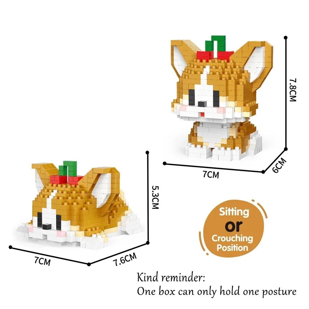 Knew Built Cute White Dog Micro Mini Building Blocks Toy Set Build One of Two Adorable Style Multiple Color for Endless Fun Gift