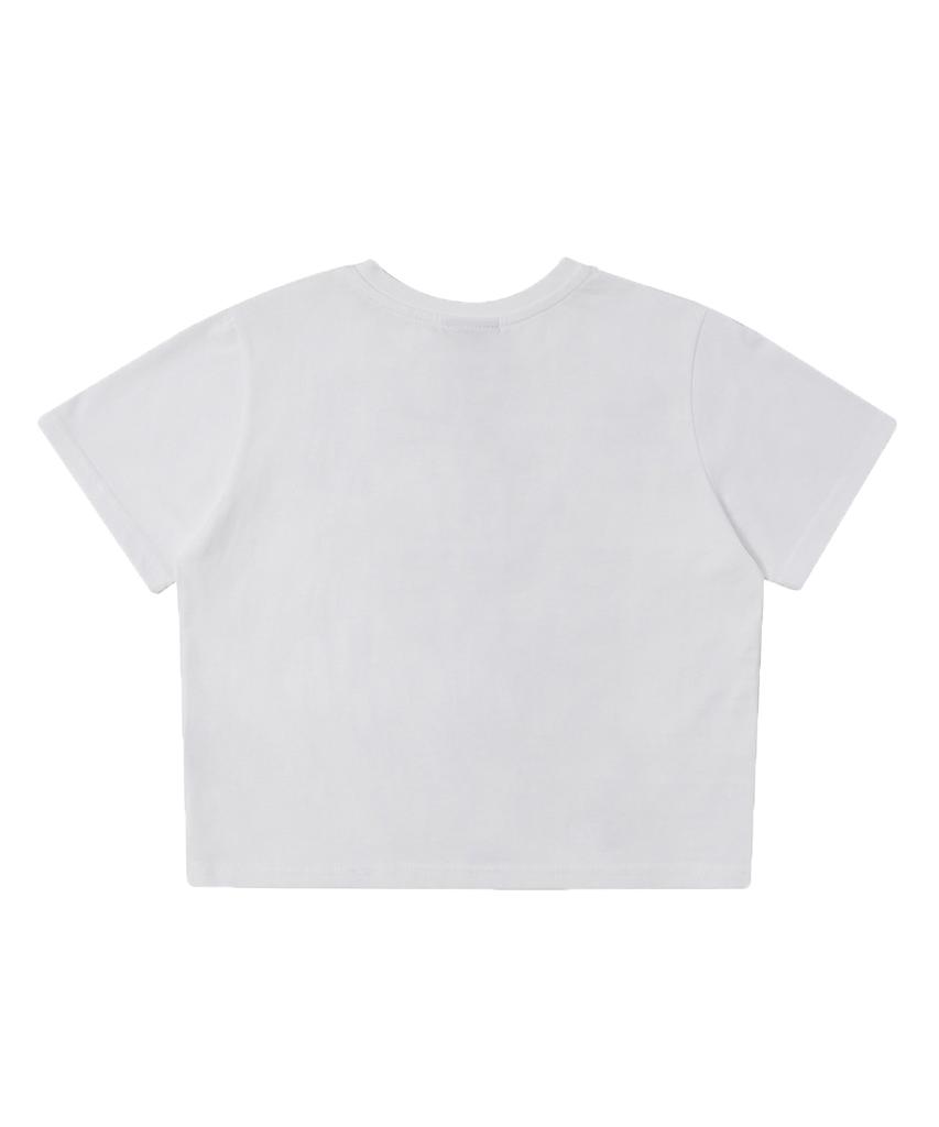 MATCHGLOBE Heart Cherry Crop Top (White)