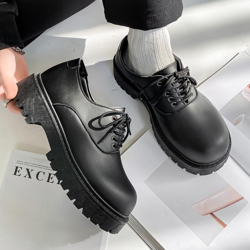 Jarní nové světlé kožené boty s velkou hlavou Pánské boty pro volný čas Pánské malé kožené boty 39-44