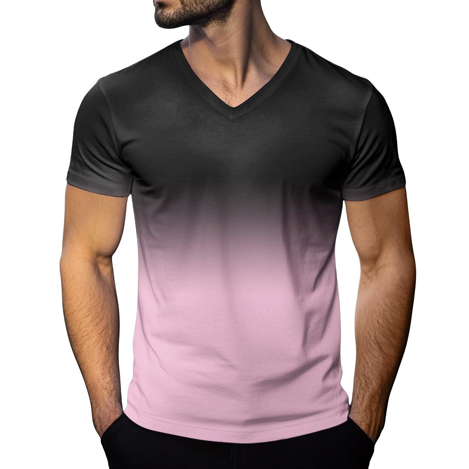 

Мужская модная футболка с коротким рукавом и V-образным вырезом XXL