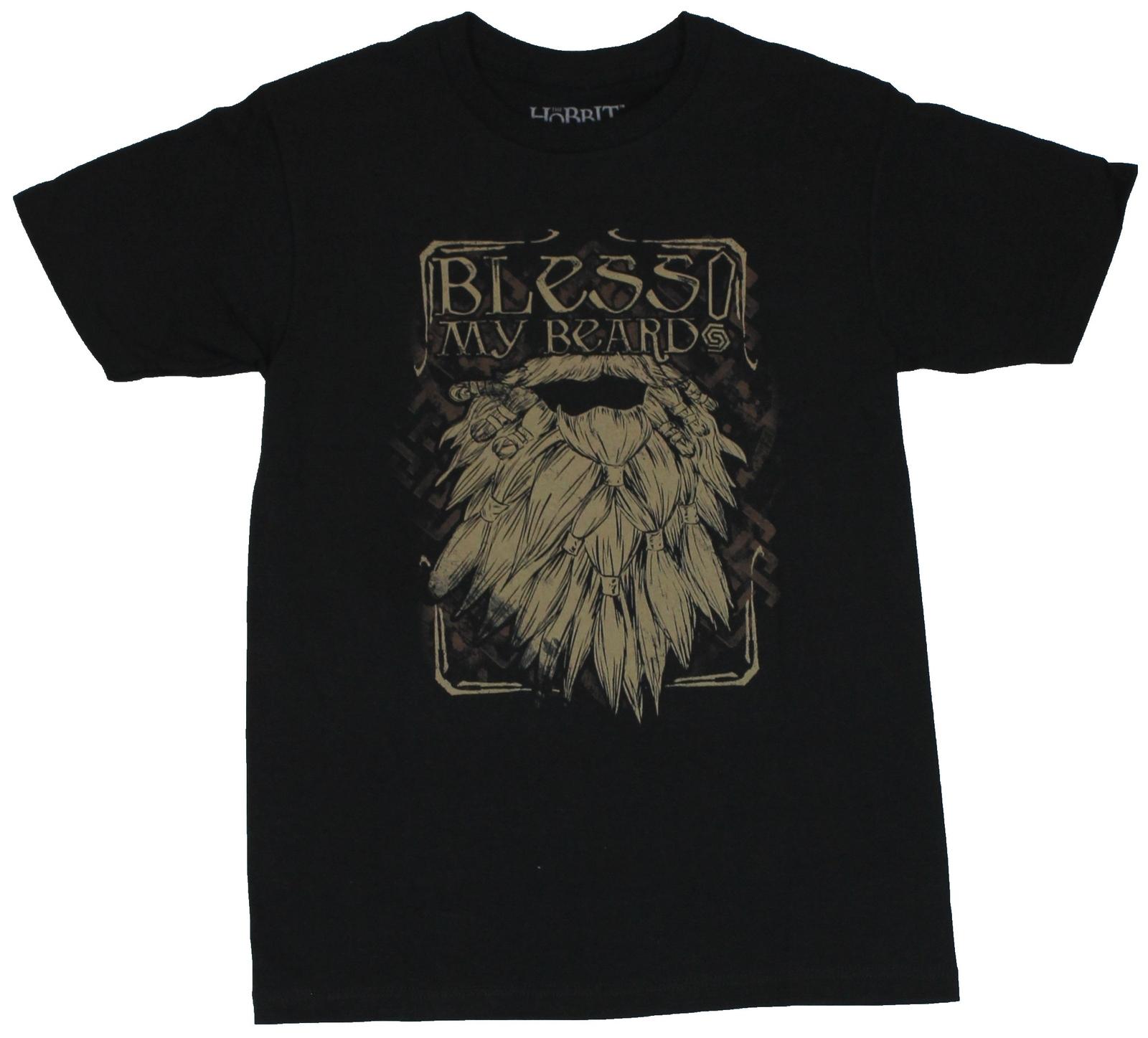 The Hobbit Adult New T-Shirt - Bless My Beard Fancy Beard Pic XXXXL
