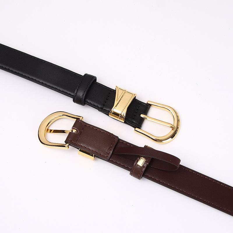 Stylish, Simple And Trendy Women'S Leather Belt Women'S Versatile High-End Pin Buckle Casual Jeans Belt Women'S