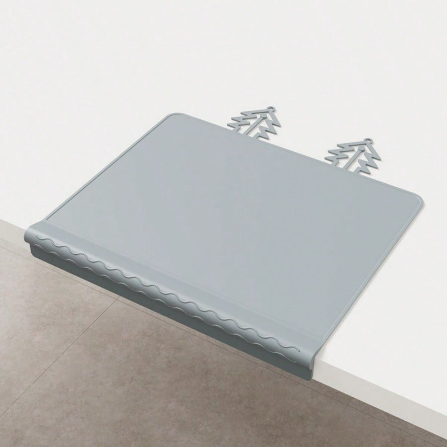 Tapis de table en silicone Tapis de bord de table à manger Tapis anti-salissure gris clair