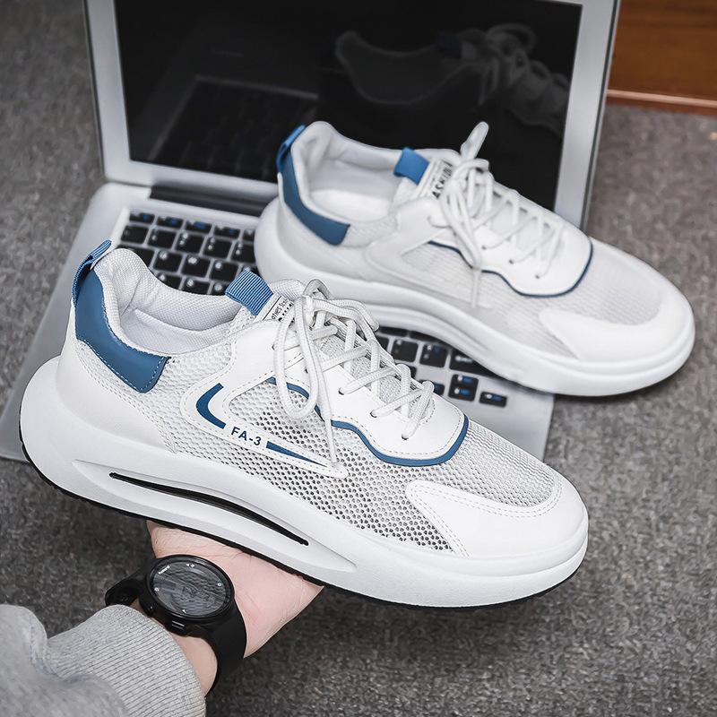 

2024 summer new casual sports trendy shoes trend increases men s shoes versatile breathable little white mesh shoes board shoes 39