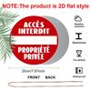 2D Flat 1pc Warning Aluminum Decoration Plaque, "Accès Interdit Propriété Privée" Lettering Sign, Gate Security Decor, Yard Security Decor, Home