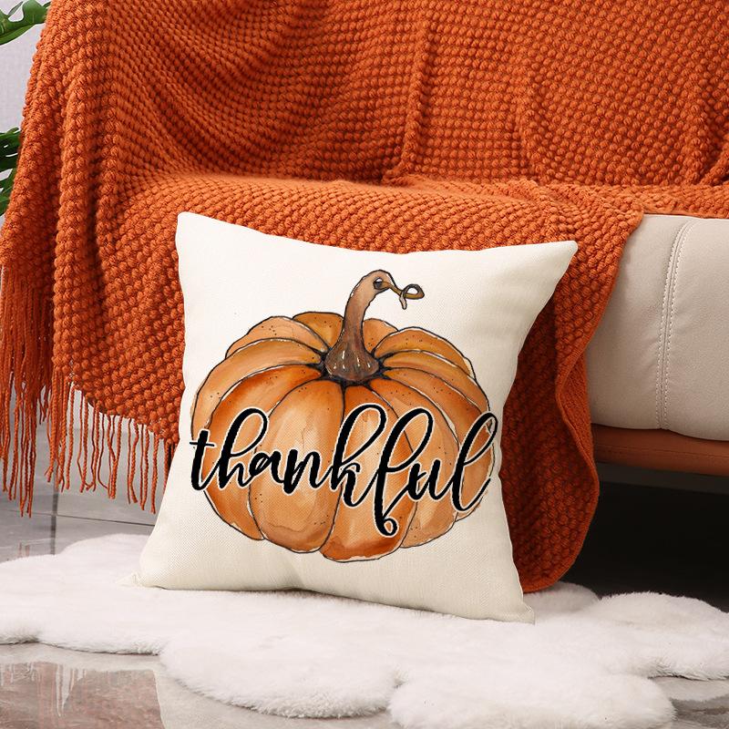 Autumn Set Pillow Case Home Holiday Decoration Thanksgiving Cushion Linen Stain-resistant Versatile Sofa Cushion