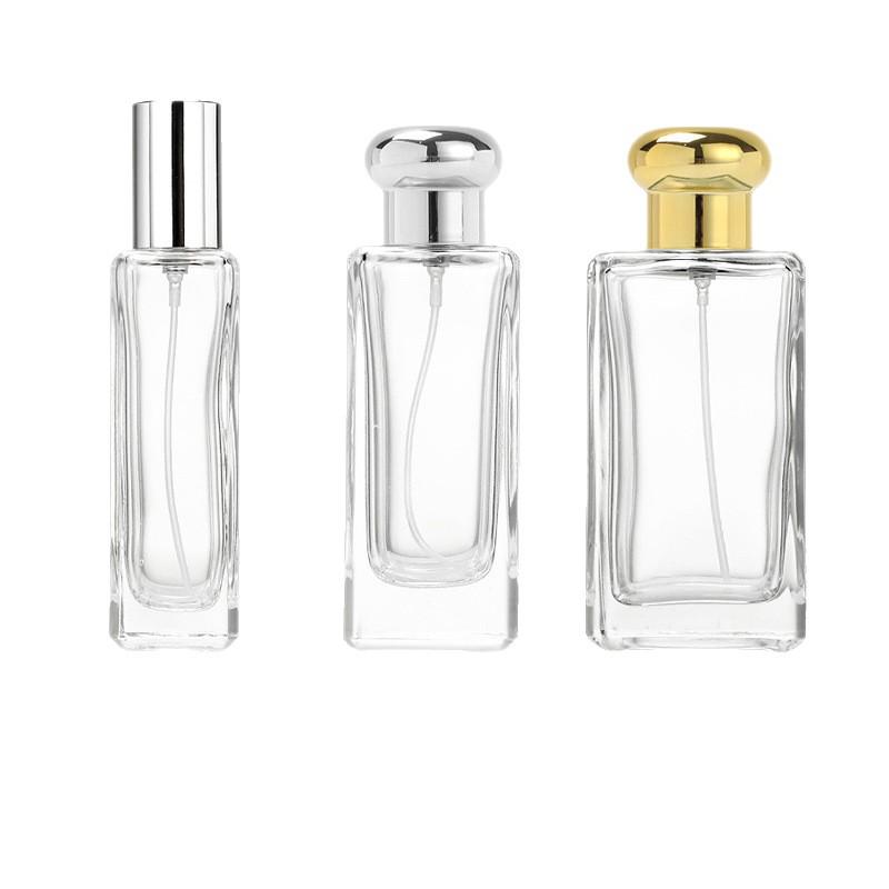 Transparent Glass Perfume Spray Bottle with Bayonet Cap