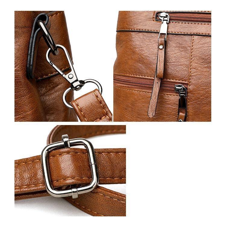 Women'S Leather Top-Handle Bags Luxury Designer Handbag And Purse Ladies Solid Color Shoulder Crossbody Bag Ladies Travel Commuter Bags