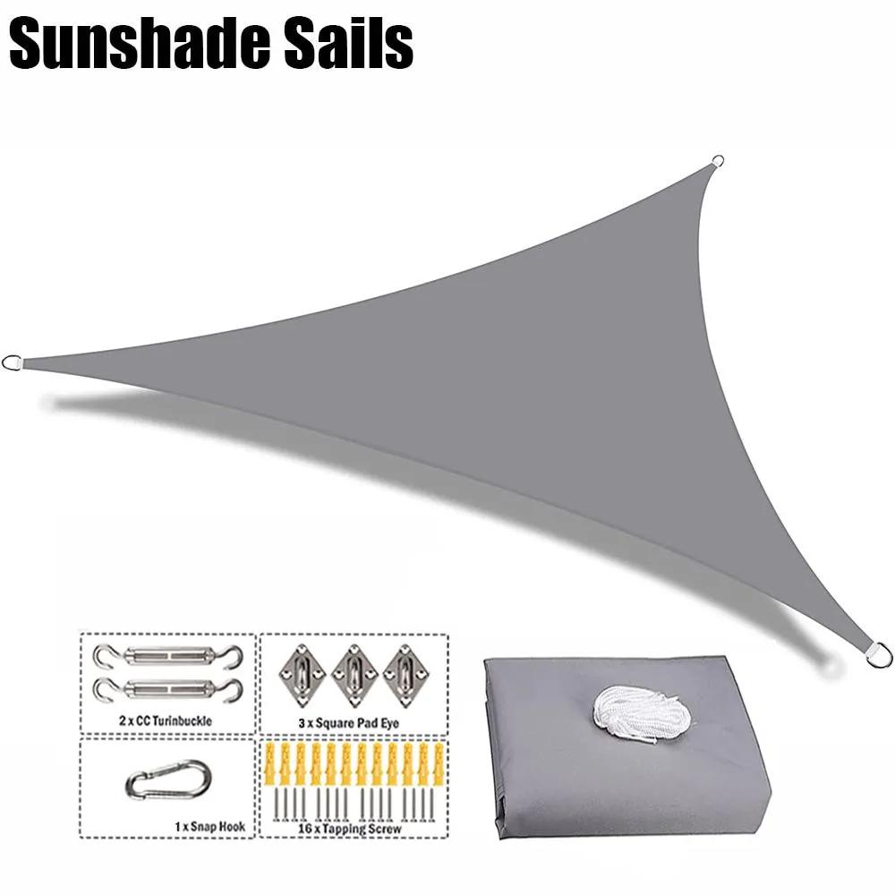 Shade Sail, Waterproof Outdoor Garden Patio Party Sun Awning, Triangular Canopy 98% UV Blocking with Free Rope 200x200x200cm
