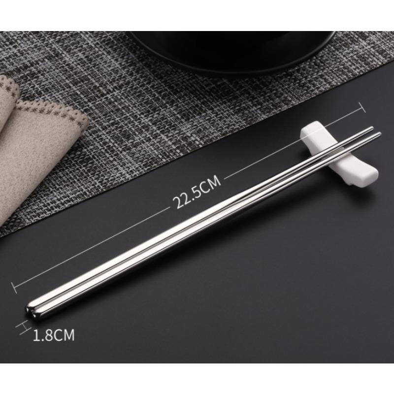 Stainless Steel Chopsticks, Square Shape, Anti-slip and Anti-scald, Household Use, Stainless Steel Metal Chopsticks