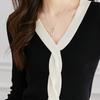 Srcr Women's V-Neck Slim Fit Thin Wool Knit Sweater