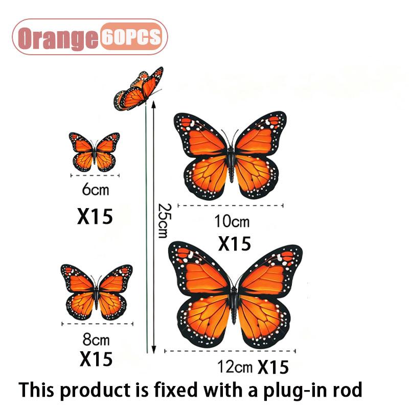 1-2Sets 3D Artificial Monarch Butterfly Realistic Vivid Colorful Stunning Beautiful Day of Dead Halloween Home Party Decorations