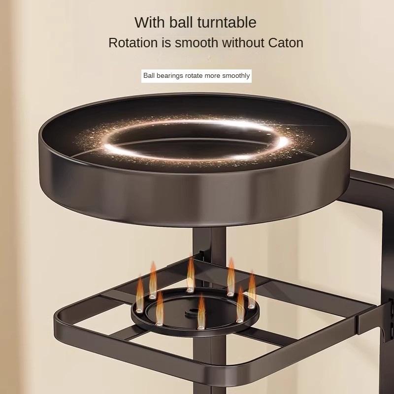 360-Degree Rotating Carbon Steel Kitchen Spice Rack