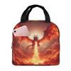 Dragon In The Fire Insulated Lunch Bag for Women Office Cooler Thermal Food Box Tote Portable Lunch Boxes Container