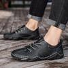 2022 Autumn Men's Casual Korean-Style Leather Moccasins: Breathable Handmade Octopus Driving Shoes
